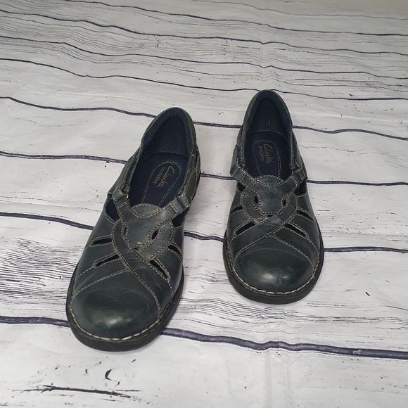 Clarks Bendables Mary Jane Styled Distressed Grey Leather Shoes Size 8 - Picture 1 of 8